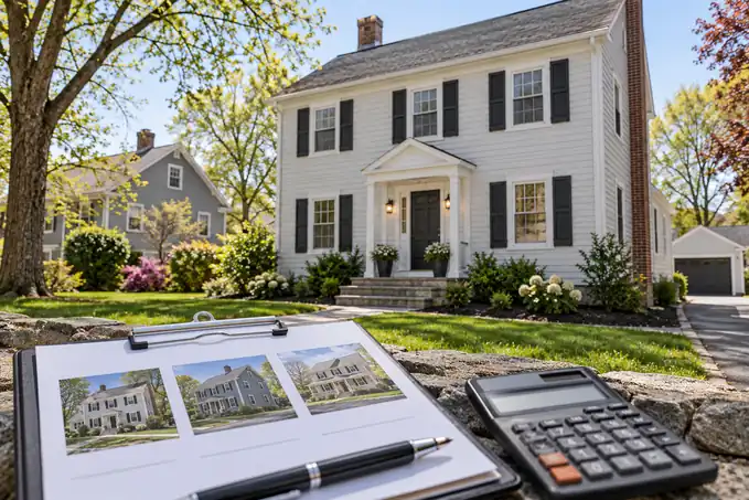 Renovated Massachusetts home with comparable property photos and calculator for an ARV example.